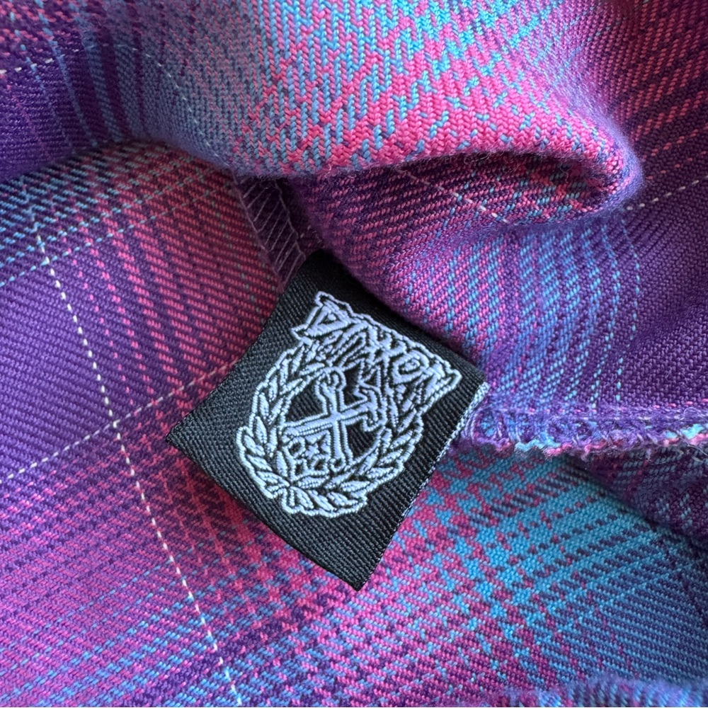 DIXXON x Shreddy Limited Edition Plaid Shirt Womens Purple and Pink - Picture 9 of 12